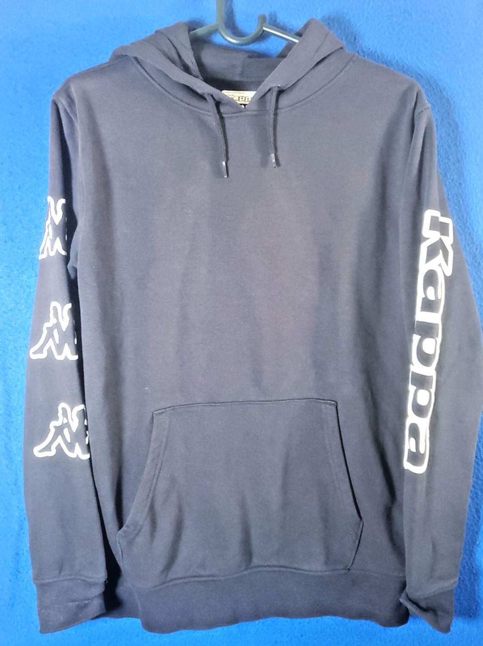Kappa Vintage Hoodie Men's Small Black Spellout Pullover Sweatshirt Y2K